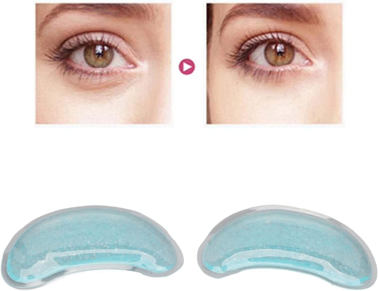 Gel Ice Pack, Reusable Cooling Eye Pads, Hot Cold Compress Leakage Proof Portable Soft and Skin Friendly under Eye Patches for Dark Circles and Puffiness