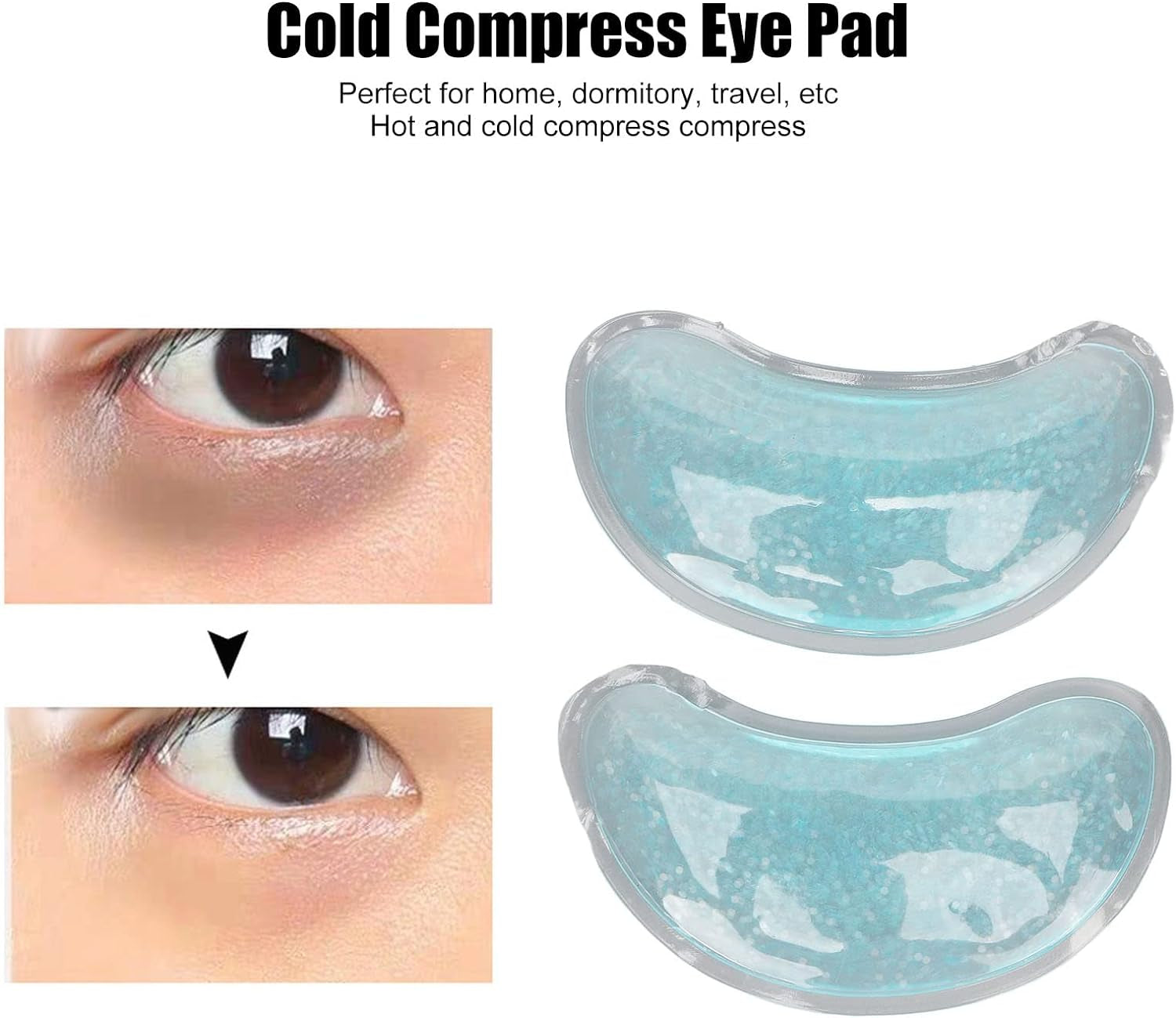 Gel Ice Pack, Reusable Cooling Eye Pads, Hot Cold Compress Leakage Proof Portable Soft and Skin Friendly under Eye Patches for Dark Circles and Puffiness