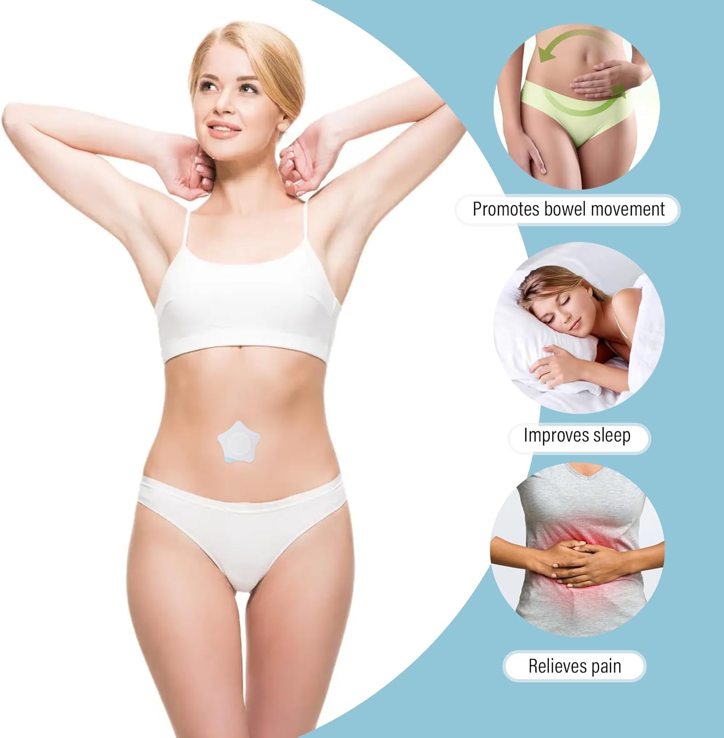 50Pcs Castor Oil Patches + 50 Cotton Cores, Breathable Non-Woven for Women, Portable Multi-Layer Anti-Leak Strong Adhesion Castor Oil Pack, 7Cm/2.75In