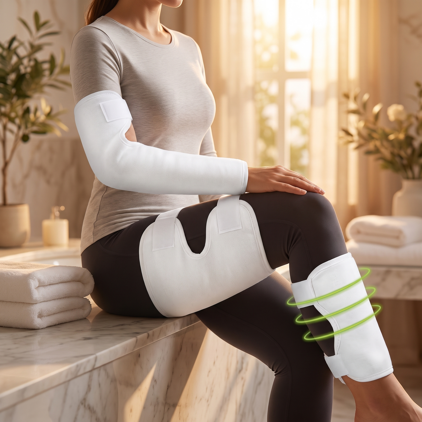 Organic Castor Oil Knee Wrap with Adjustable Strap
